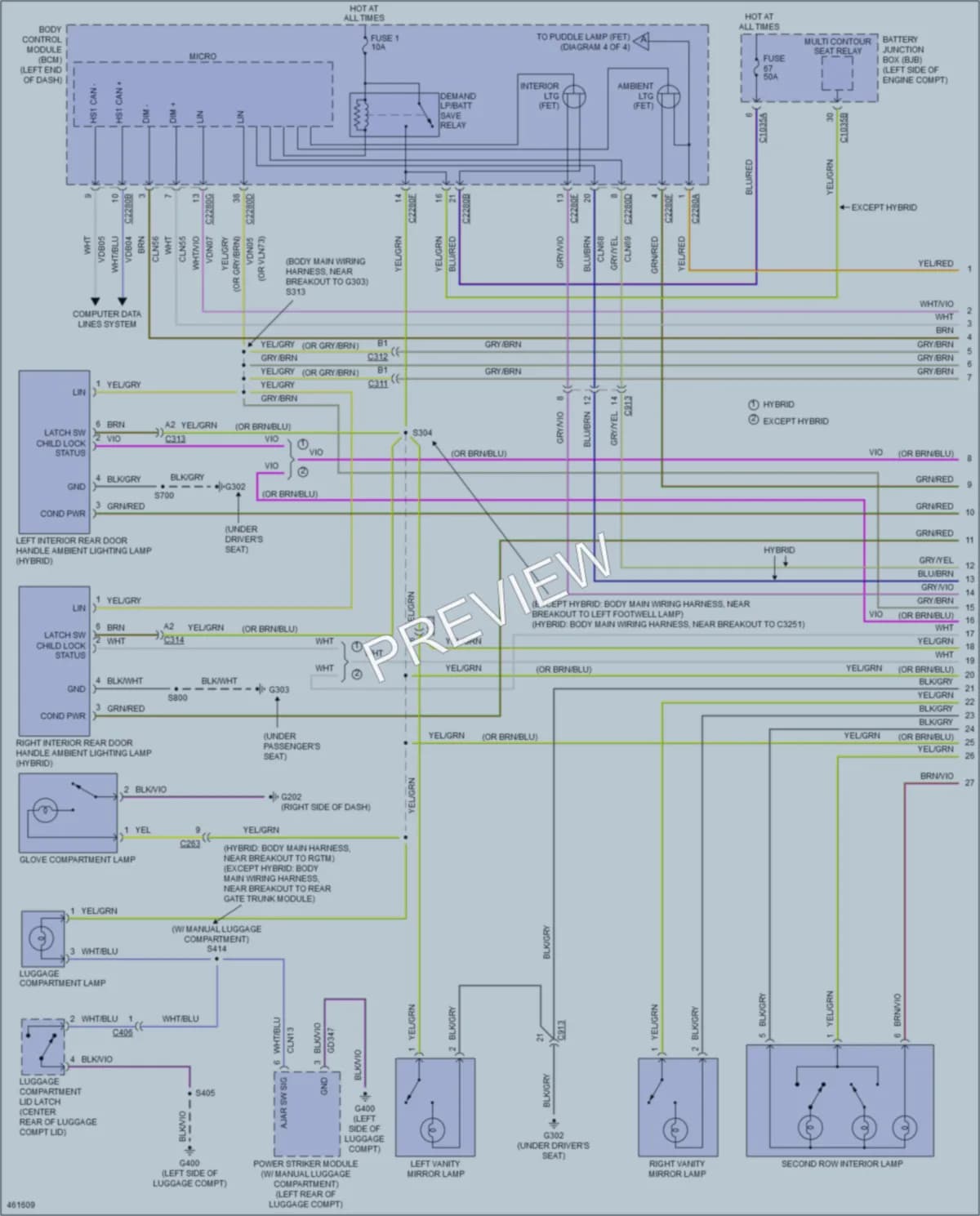 2015 Ford Fusion Interior Lights wiring diagram preview