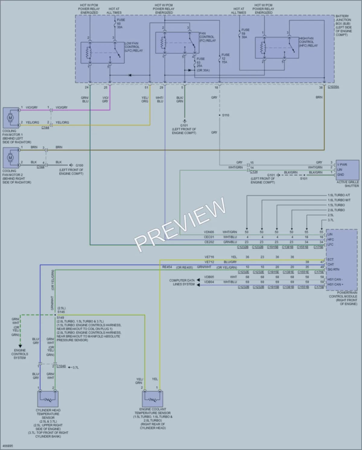 2015 Ford FusionEnergi Cooling Fan wiring diagram preview