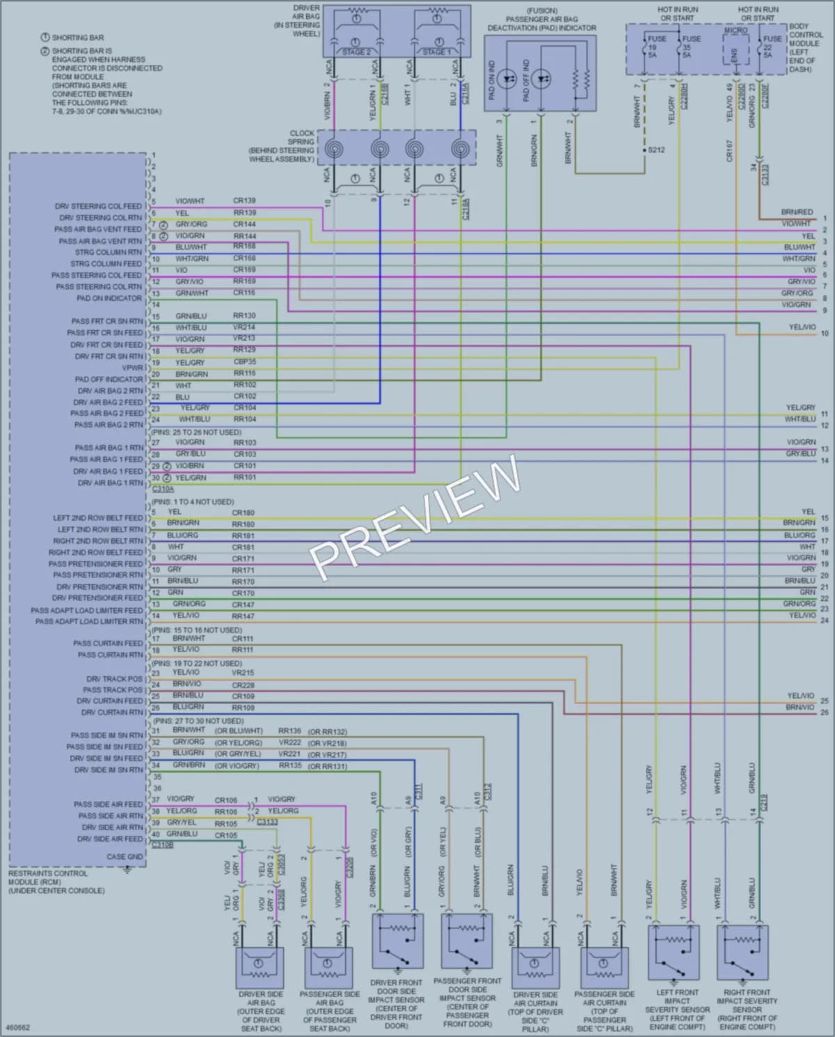 2015 Ford FusionEnergi Supplemental Restraints wiring diagram preview
