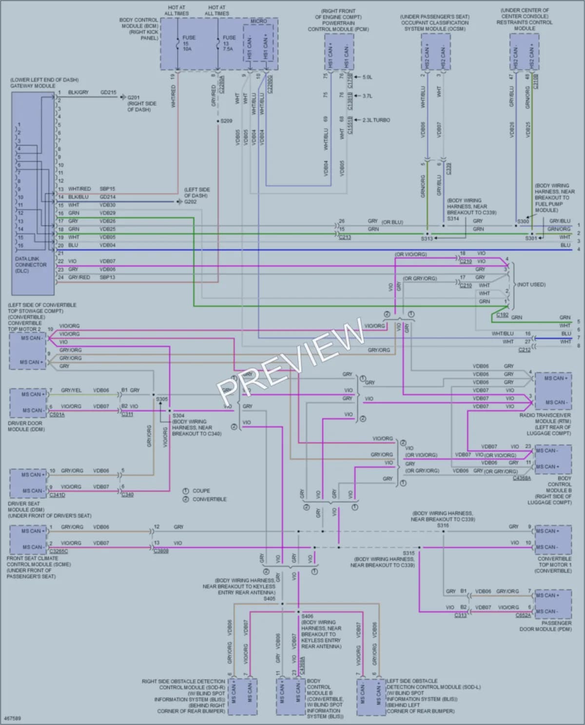 2015 Ford Mustang Computer Data Lines wiring diagram preview