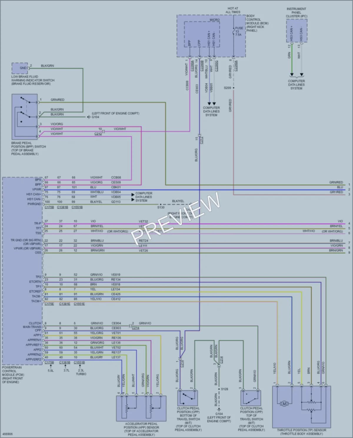 2015 Ford Mustang Cruise Control wiring diagram preview