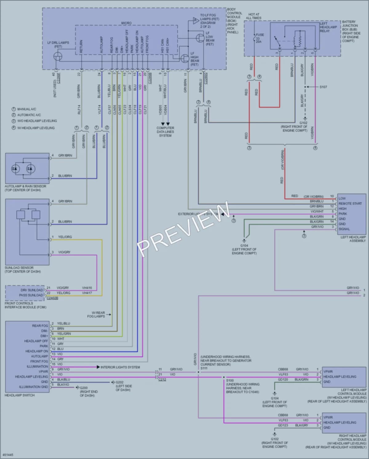2015 Ford Mustang Headlights wiring diagram preview