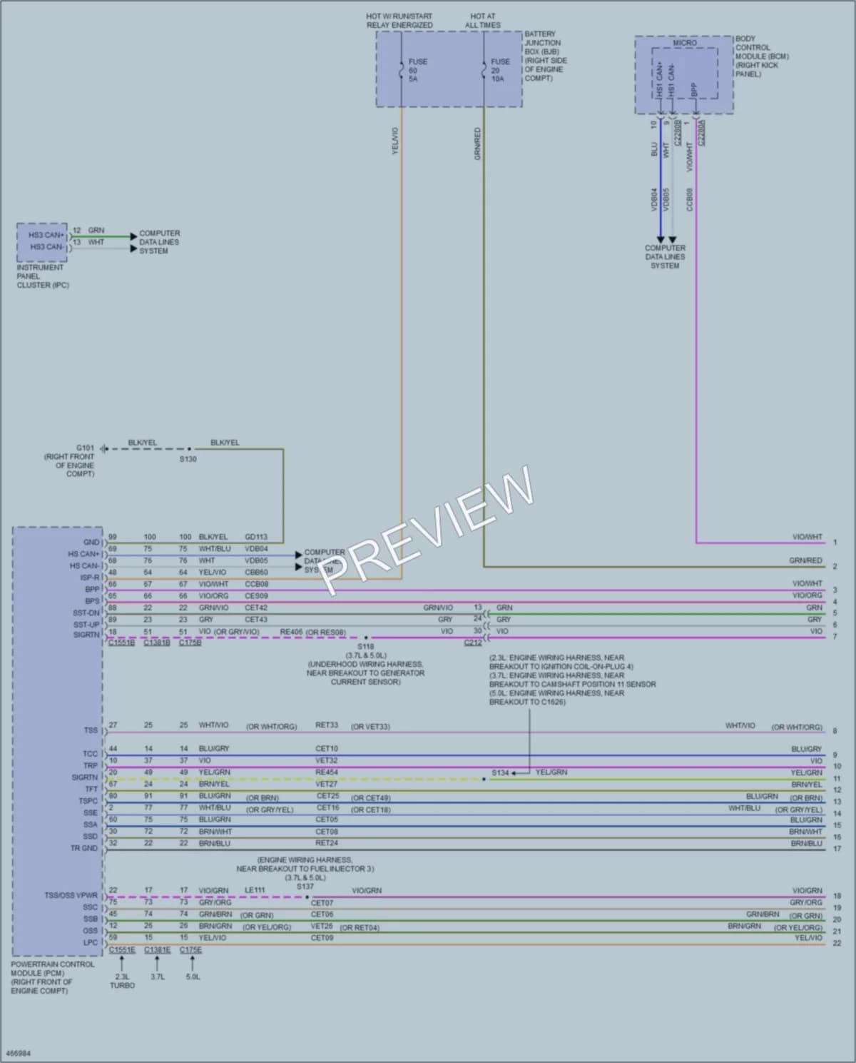 2015 Ford Mustang Transmission wiring diagram preview