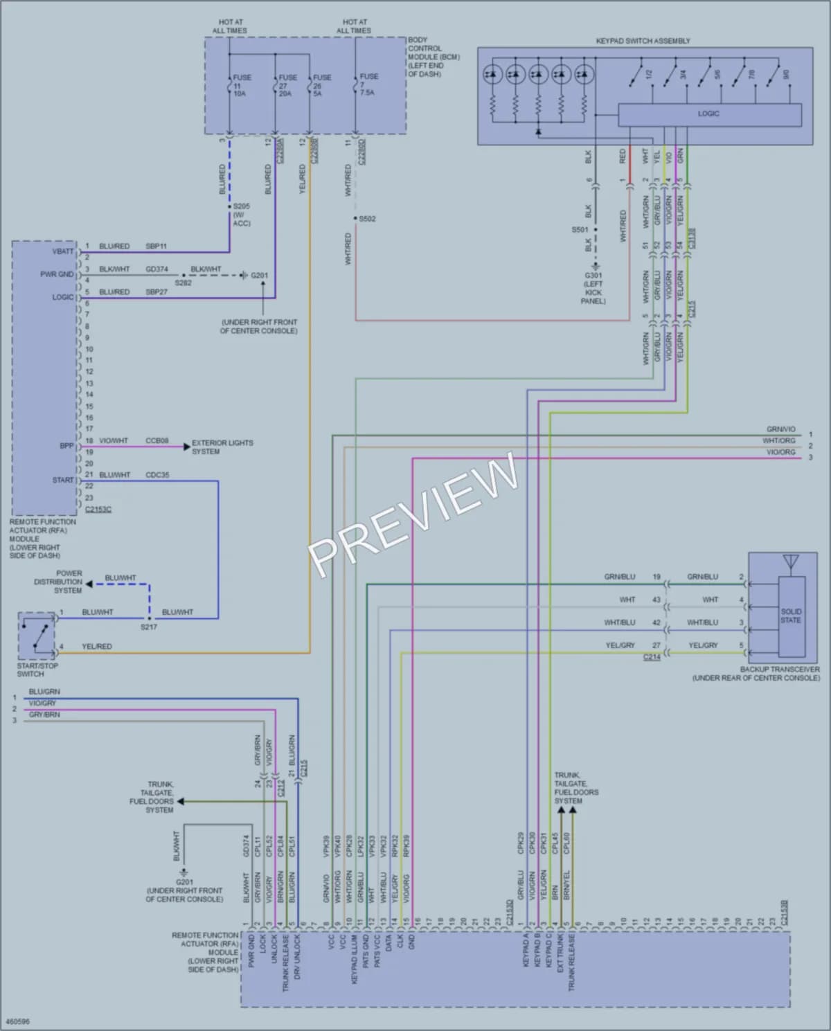 2015 Ford Taurus Anti Theft wiring diagram preview