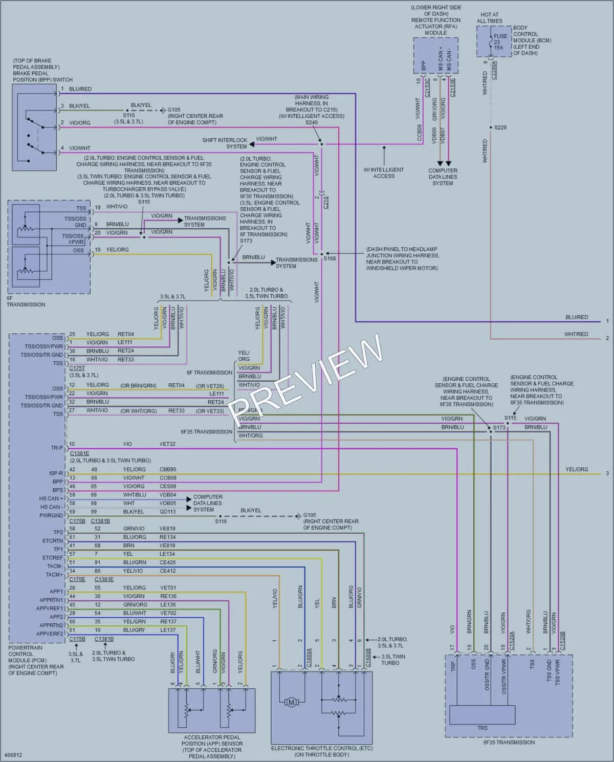 2015 Ford Taurus Cruise Control wiring diagram preview