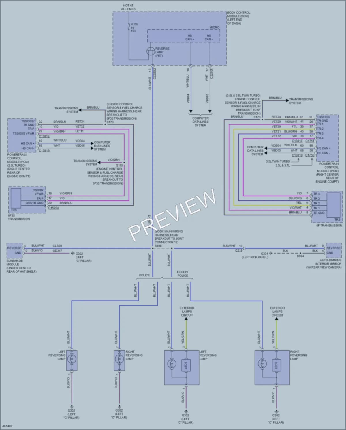 2015 Ford Taurus Exterior Lights wiring diagram preview
