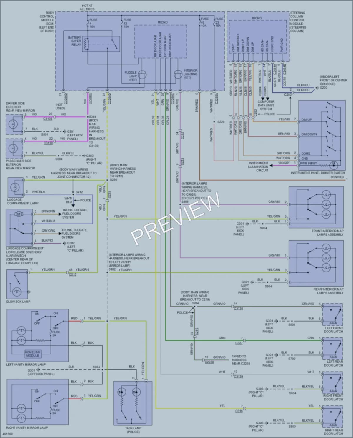 2015 Ford Taurus Interior Lights wiring diagram preview