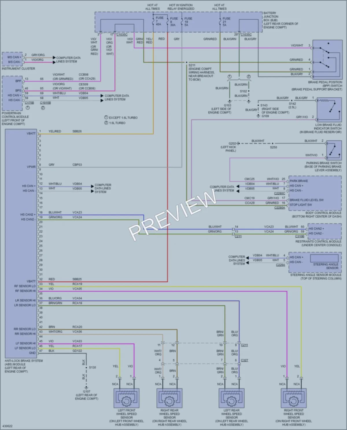 2015 Ford TransitConnect Anti Lock Brakes wiring diagram preview