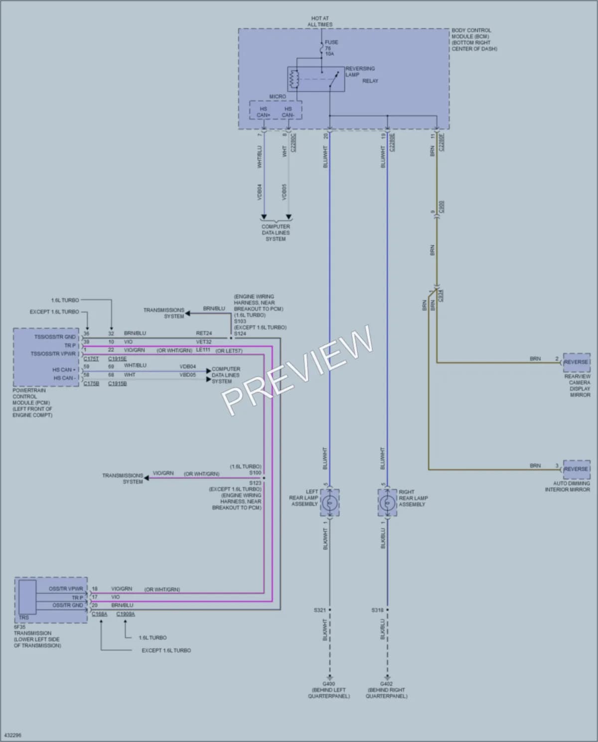 2015 Ford TransitConnect Exterior Lights wiring diagram preview