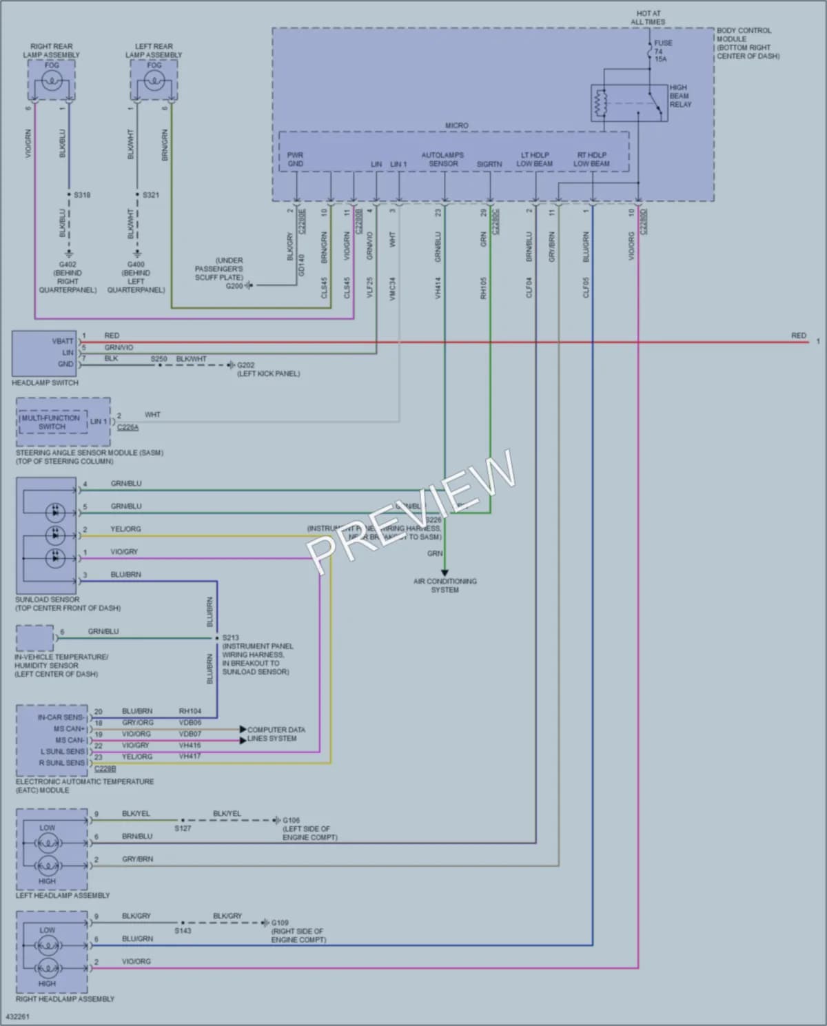 2015 Ford TransitConnect Headlights wiring diagram preview