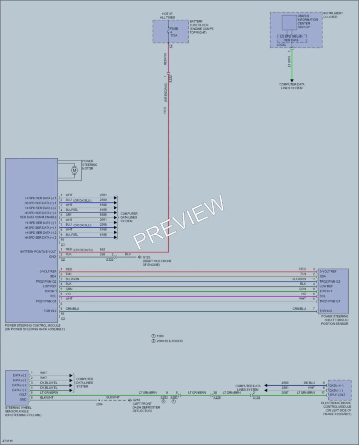 2015 GMC 1500Sierra Electronic Power Steering wiring diagram preview