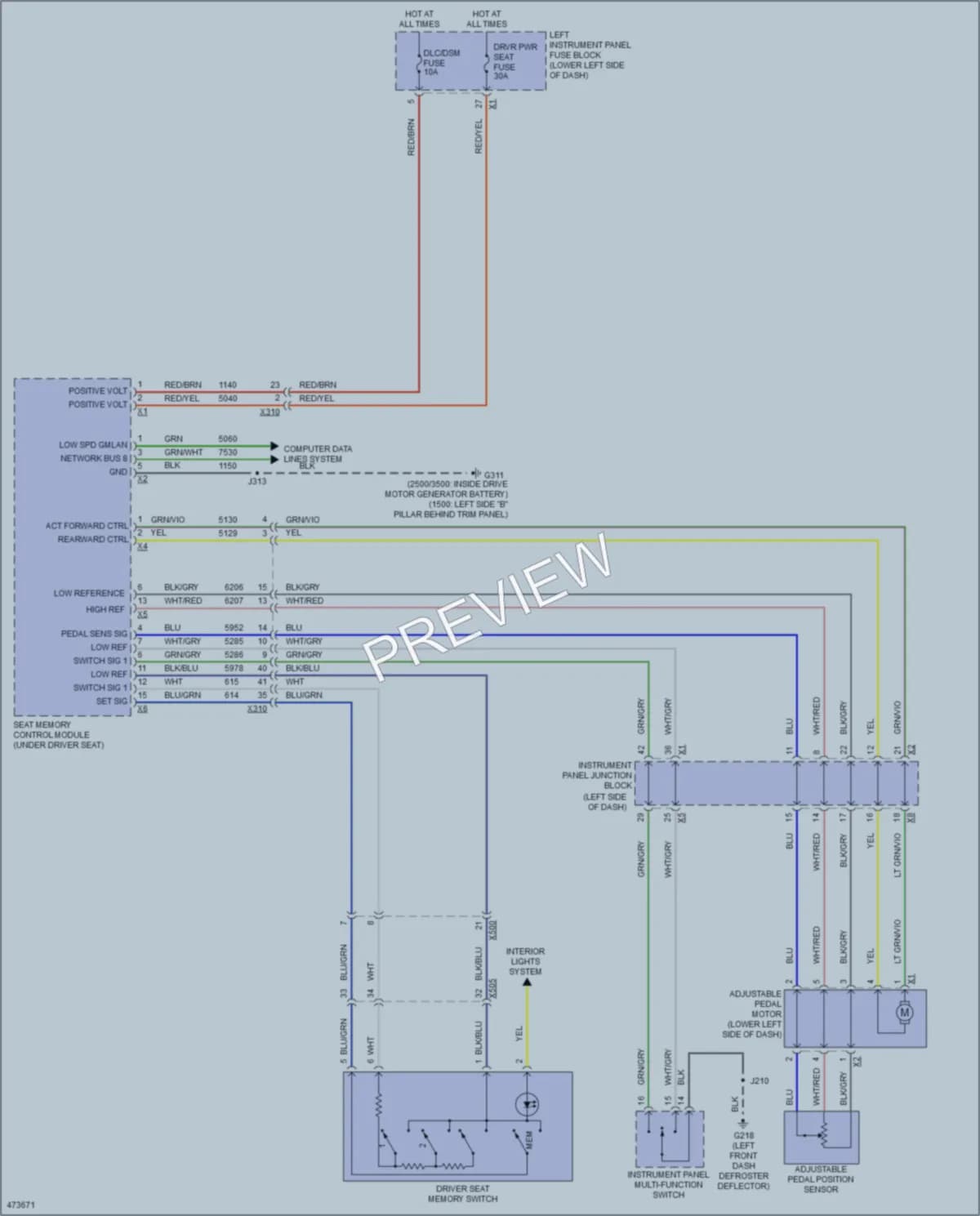 2015 GMC 1500Sierra Memory Systems wiring diagram preview