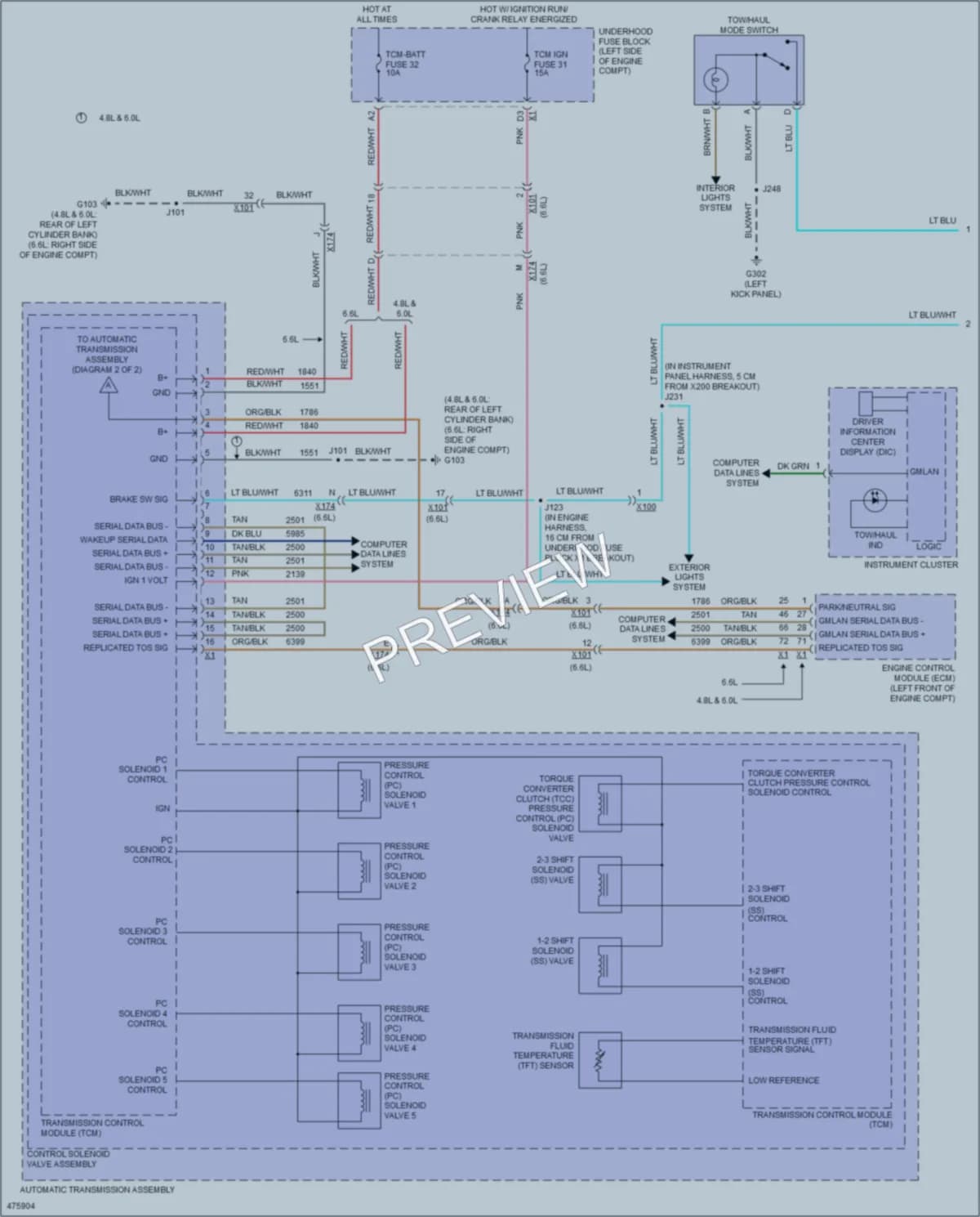 2015 GMC 2500Savana Transmission wiring diagram preview