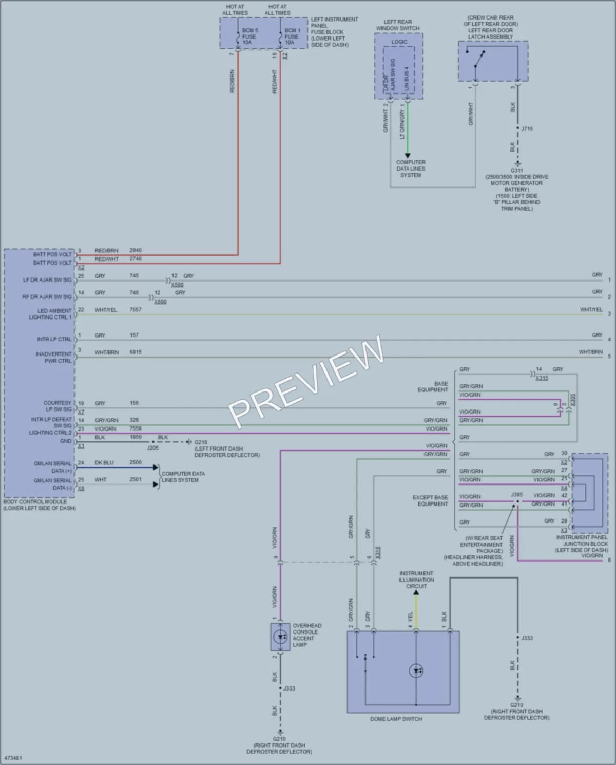 2015 GMC 3500HDSierraDenali Interior Lights wiring diagram preview