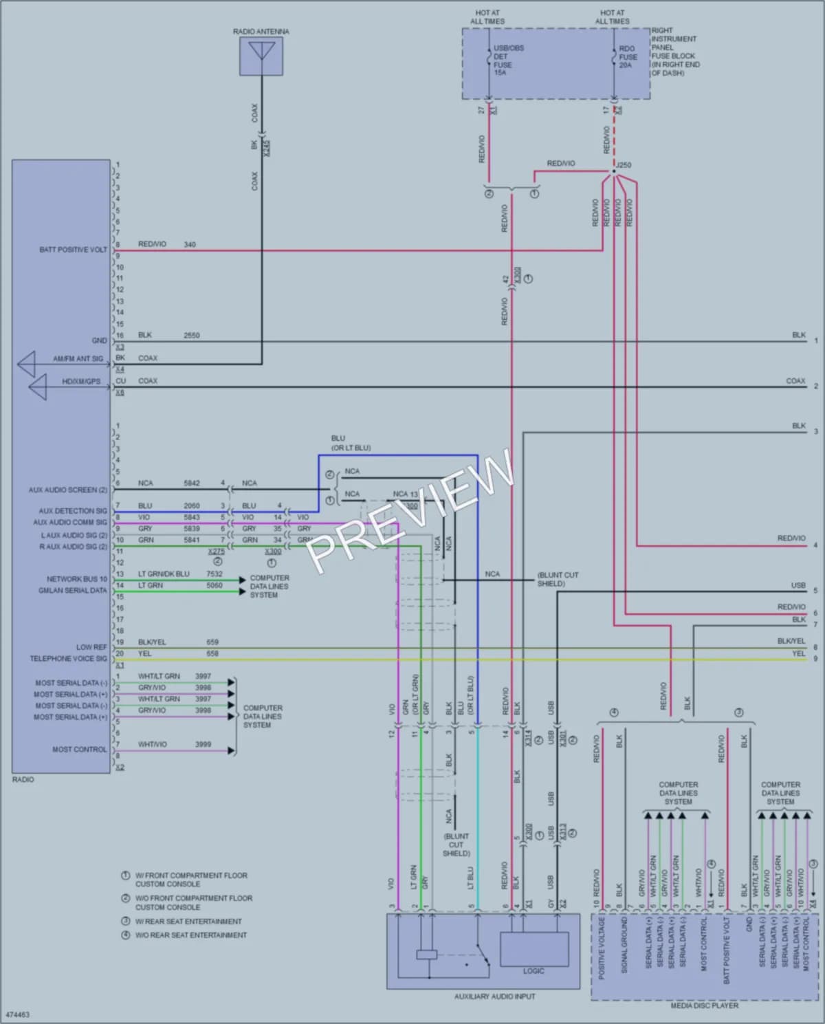 2015 GMC 3500HDSierraDenali Radio wiring diagram preview