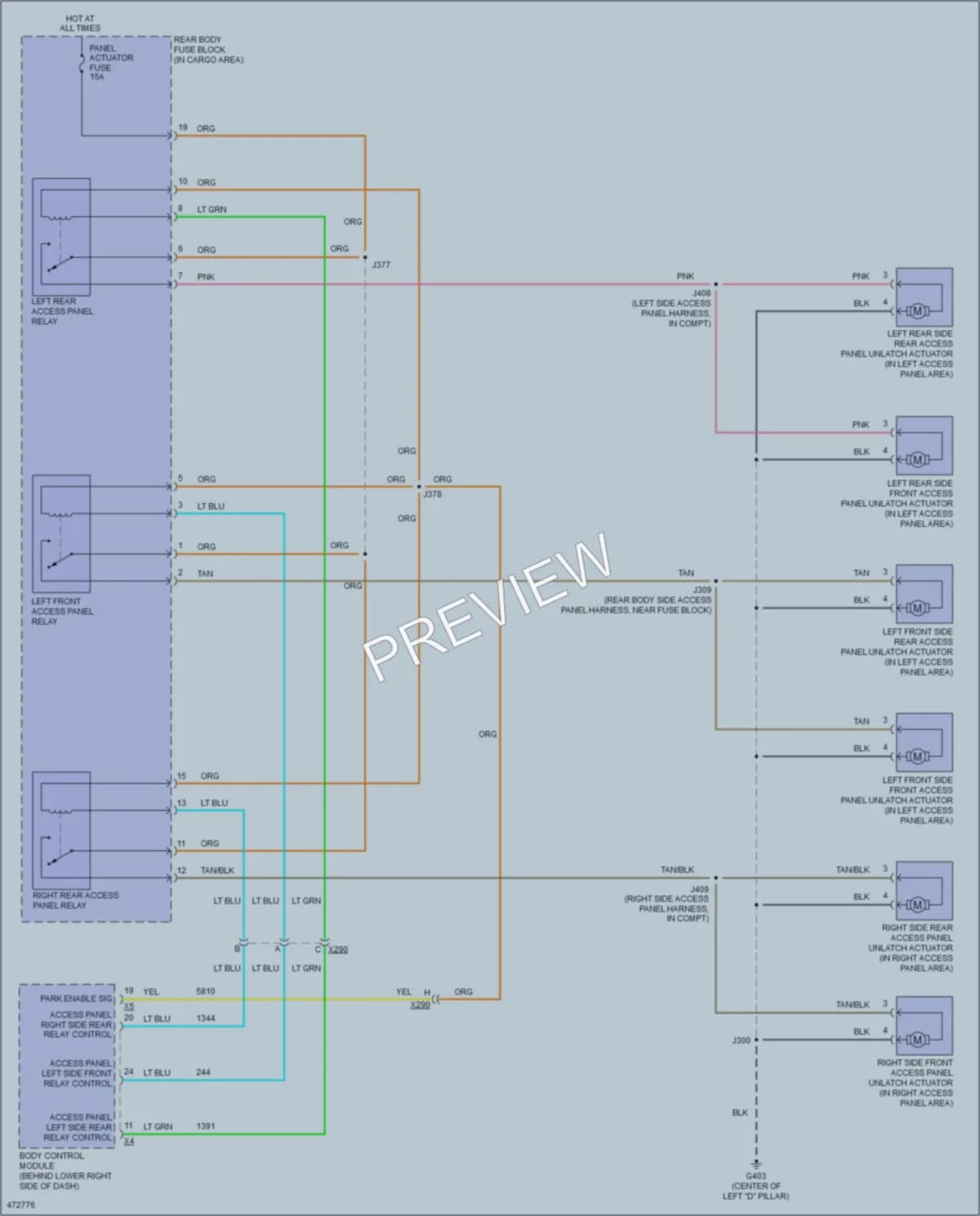 2015 GMC 3500Savana Trunk Tailgate Fuel Door wiring diagram preview