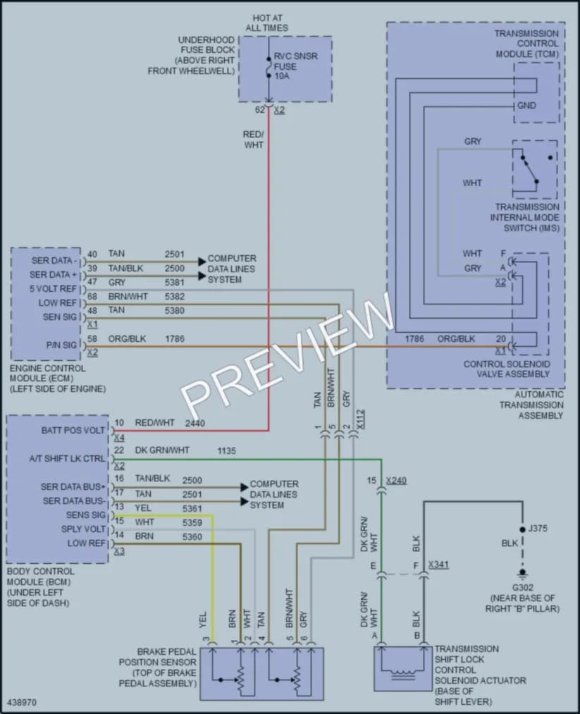 2015 GMC Acadia Shift Interlock wiring diagram preview