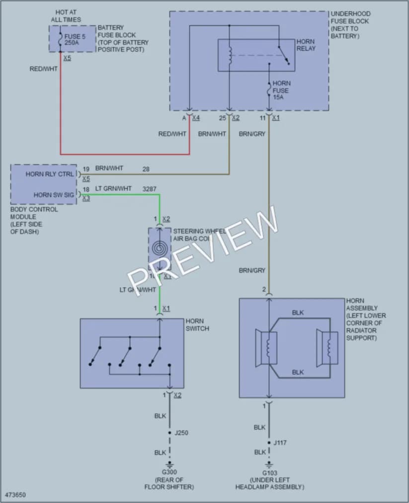 2015 GMC Canyon Horn wiring diagram preview
