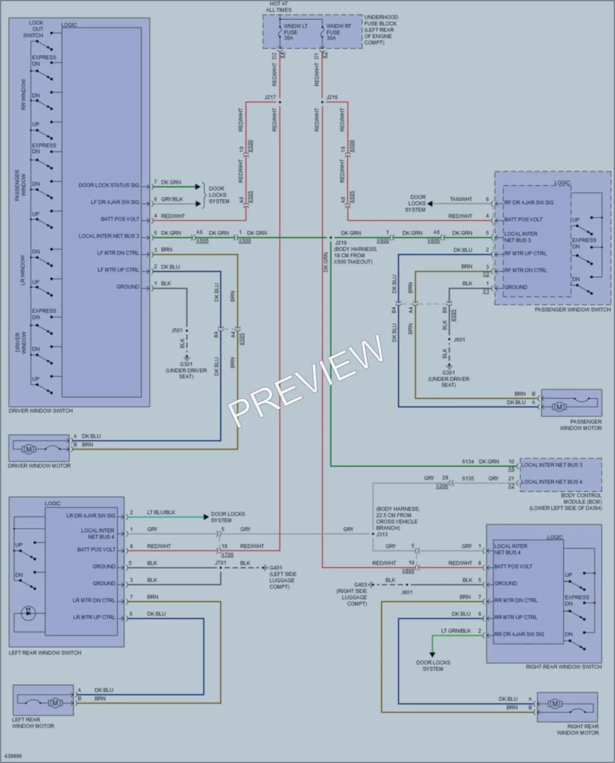 2015 GMC Terrain Power Windows wiring diagram preview