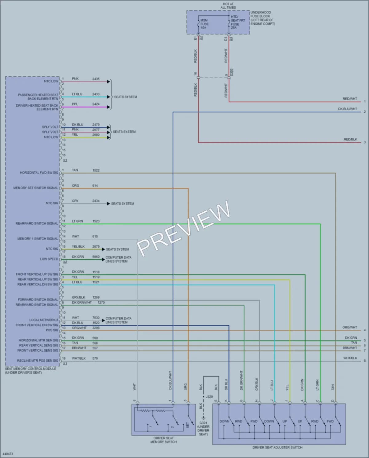 2015 GMC TerrainDenali Memory Systems wiring diagram preview