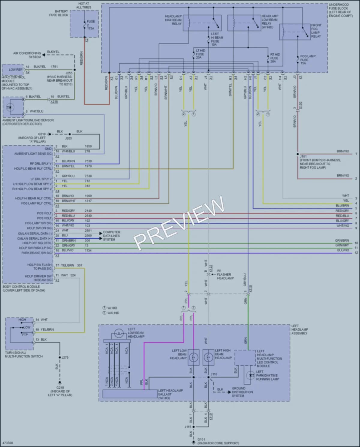 2015 GMC Yukon Headlights wiring diagram preview