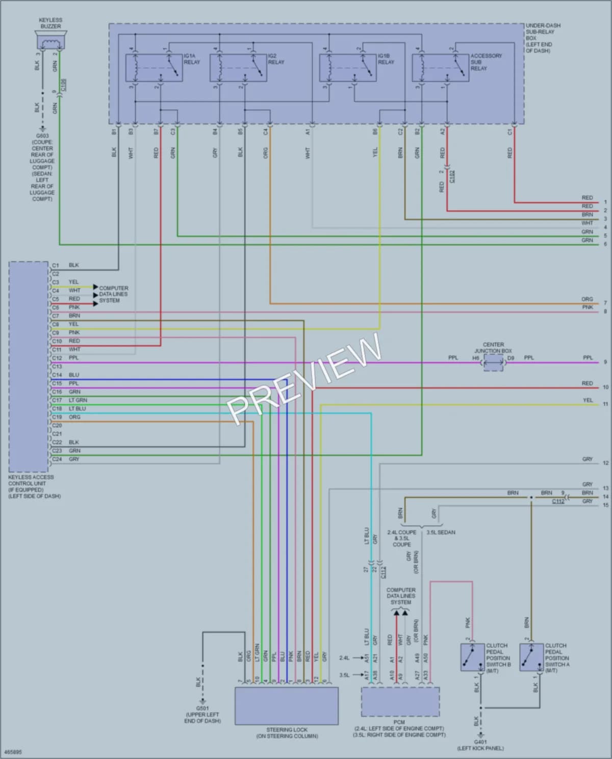 2015 Honda Accord Anti Theft wiring diagram preview