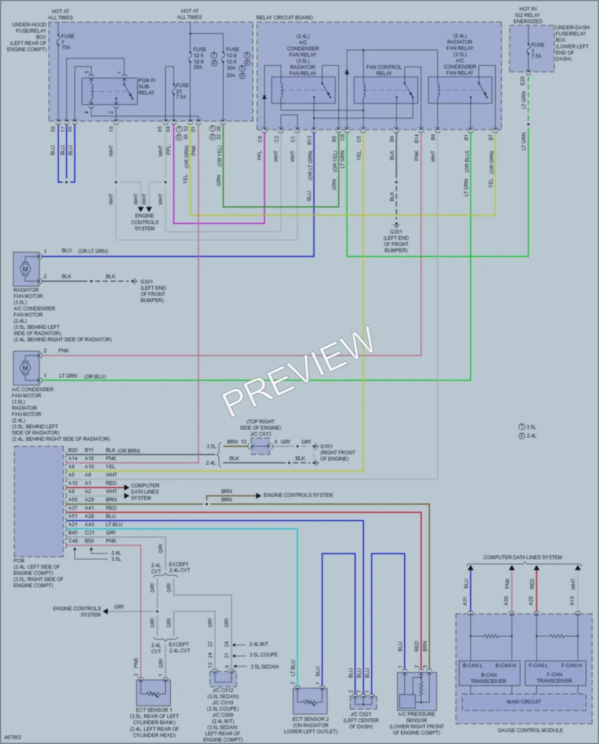 2015 Honda Accord Cooling Fan wiring diagram preview