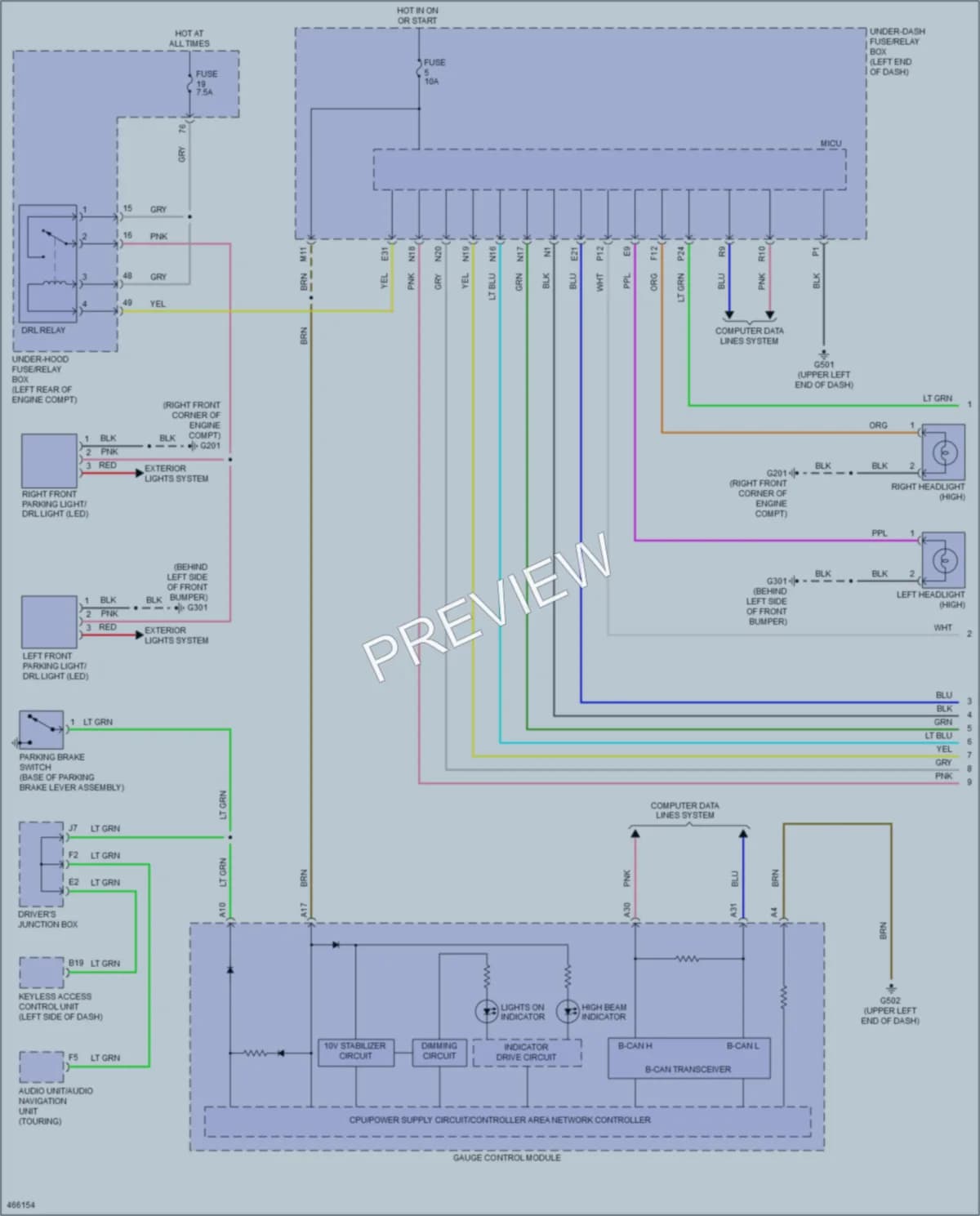 2015 Honda Accord Headlights wiring diagram preview