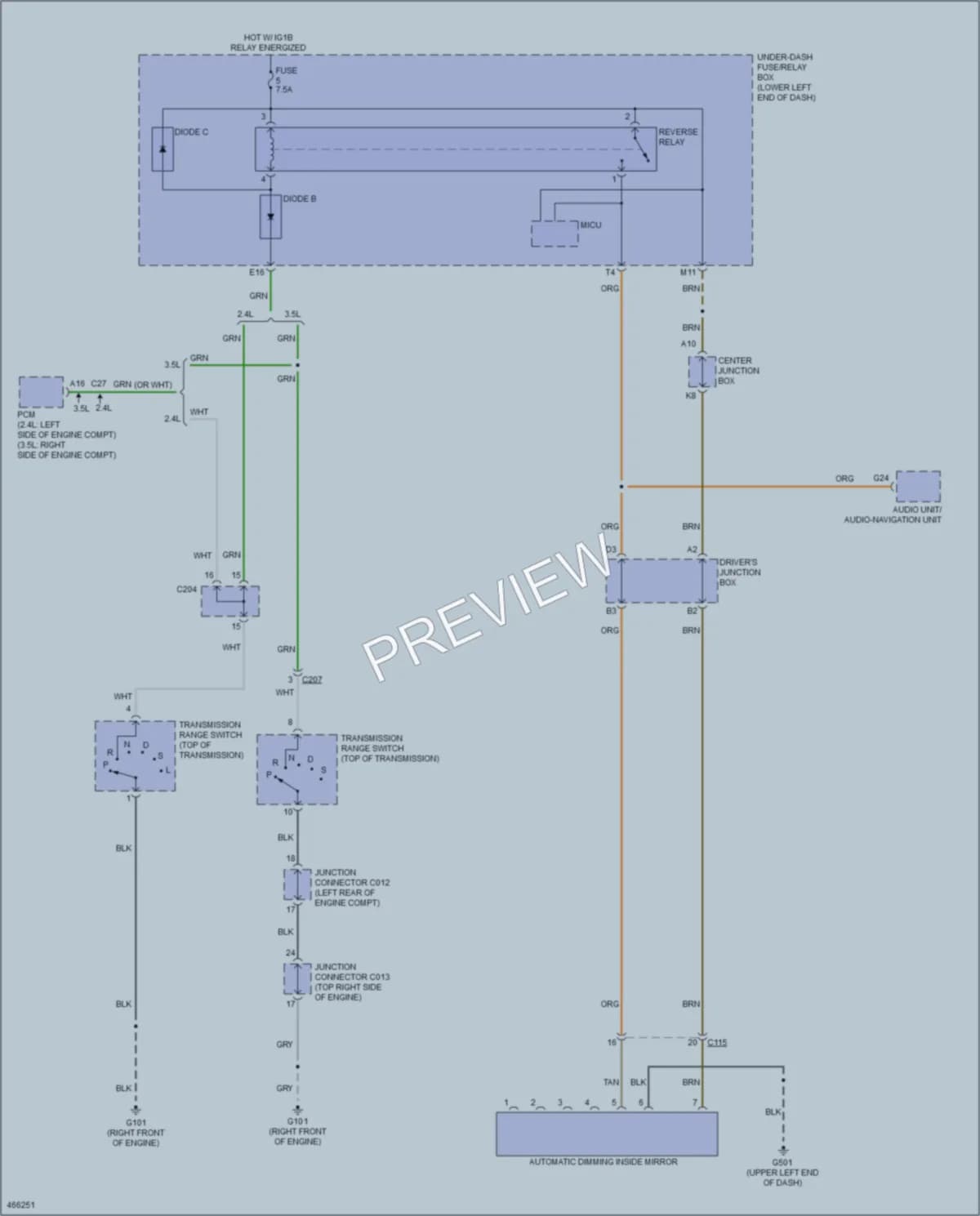 2015 Honda Accord Power Mirrors wiring diagram preview