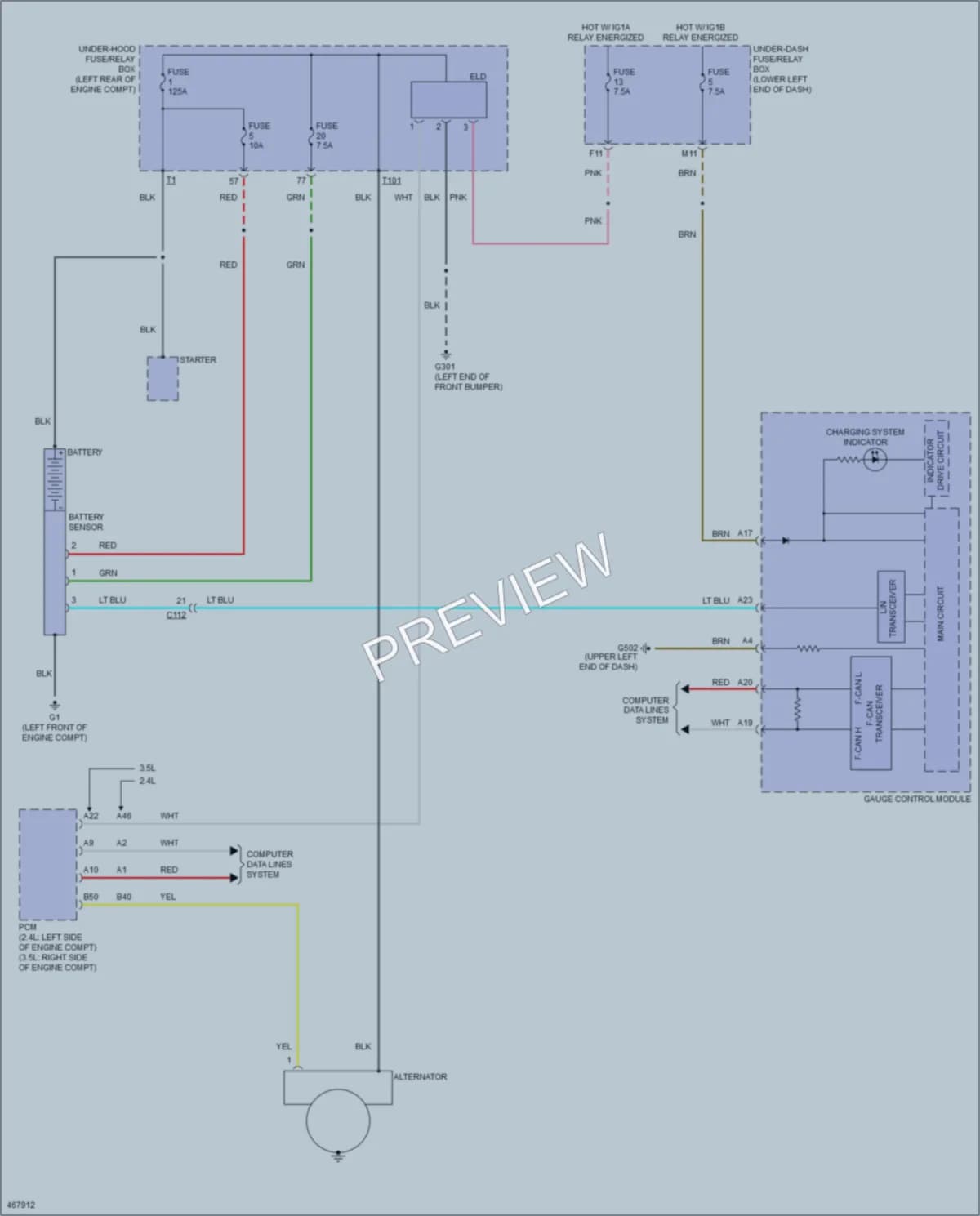 2015 Honda Accord Starting Charging wiring diagram preview