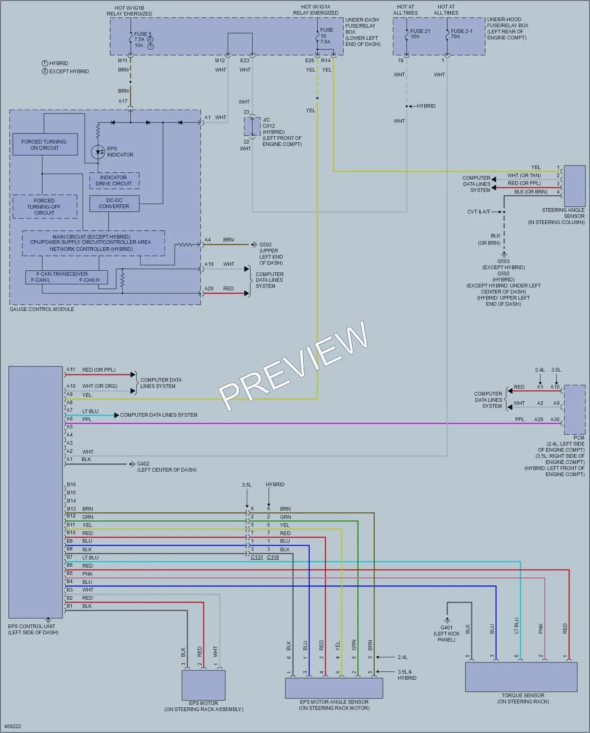 2015 Honda AccordHybrid Electronic Power Steering wiring diagram preview