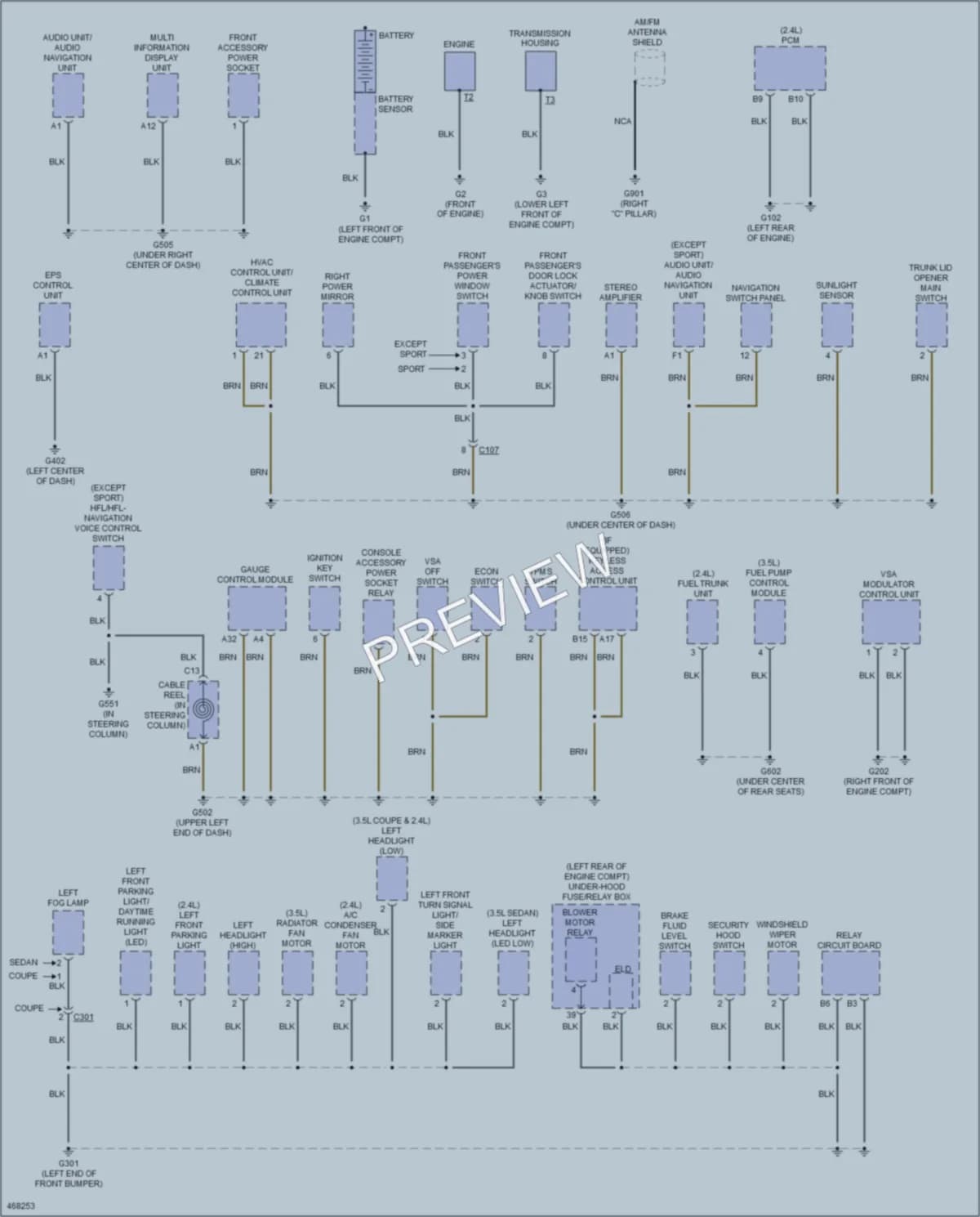 2015 Honda AccordHybrid Ground Distribution wiring diagram preview