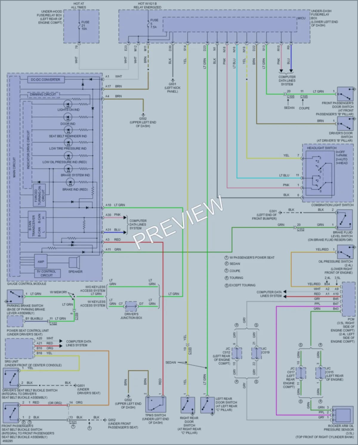 2015 Honda AccordHybrid Warning Systems wiring diagram preview