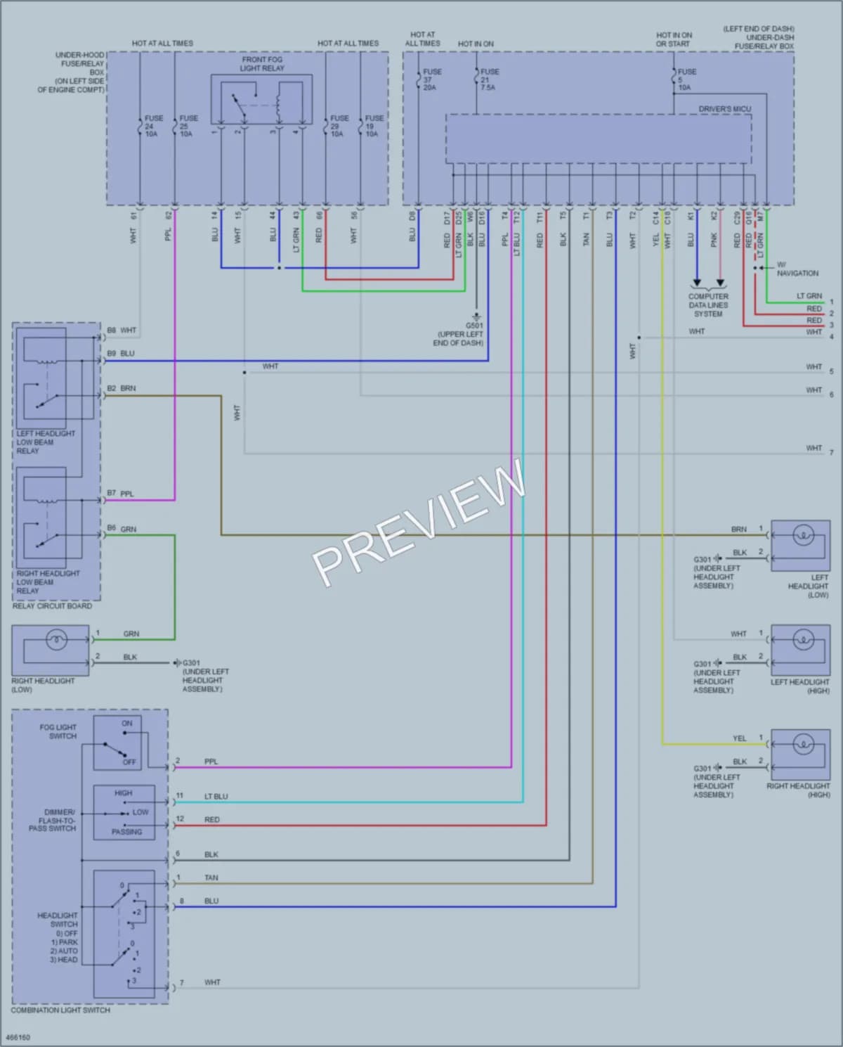 2015 Honda CRV Headlights wiring diagram preview