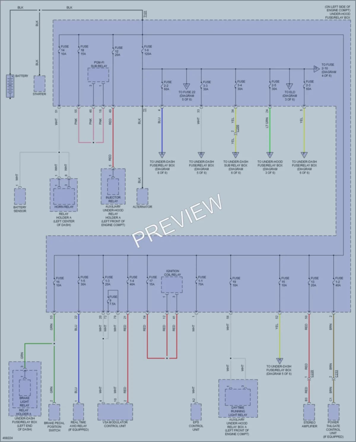 2015 Honda CRV Power Distribution wiring diagram preview