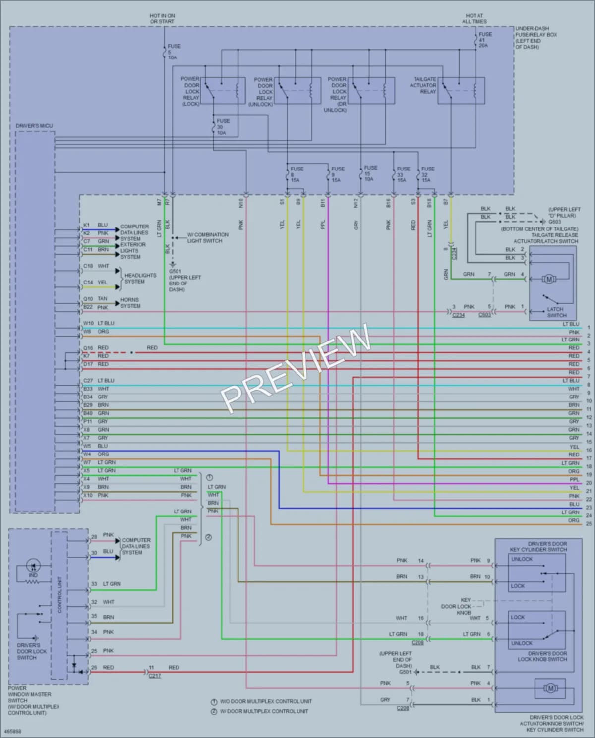2015 Honda CRV Power Door Locks wiring diagram preview