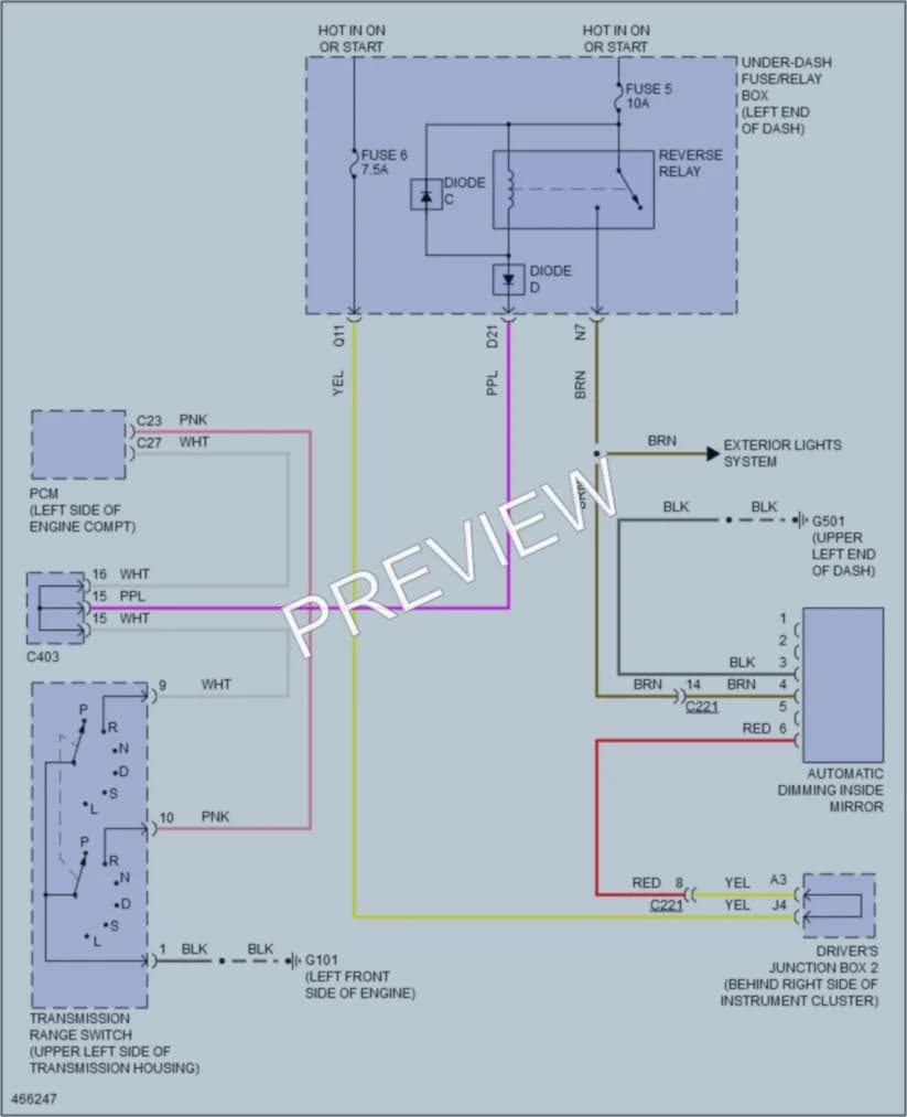 2015 Honda CRV Power Mirrors wiring diagram preview