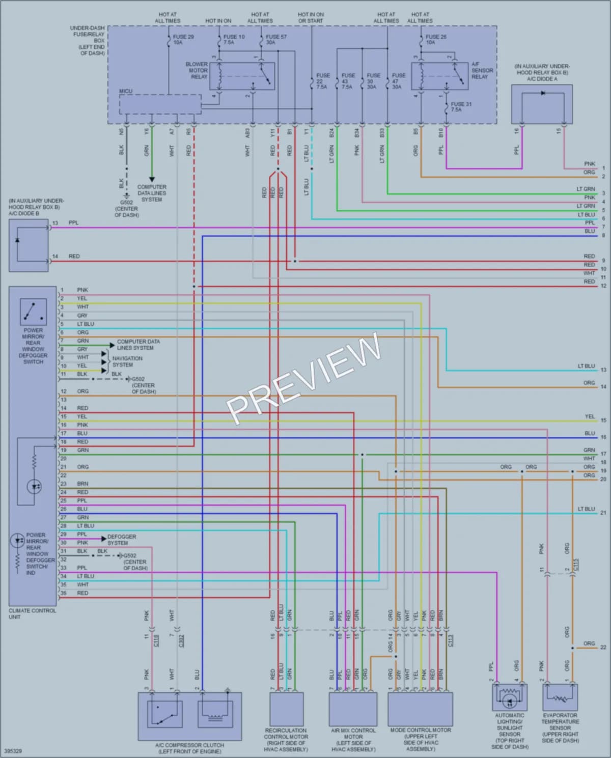 2015 Honda CRZ Air Conditioning wiring diagram preview