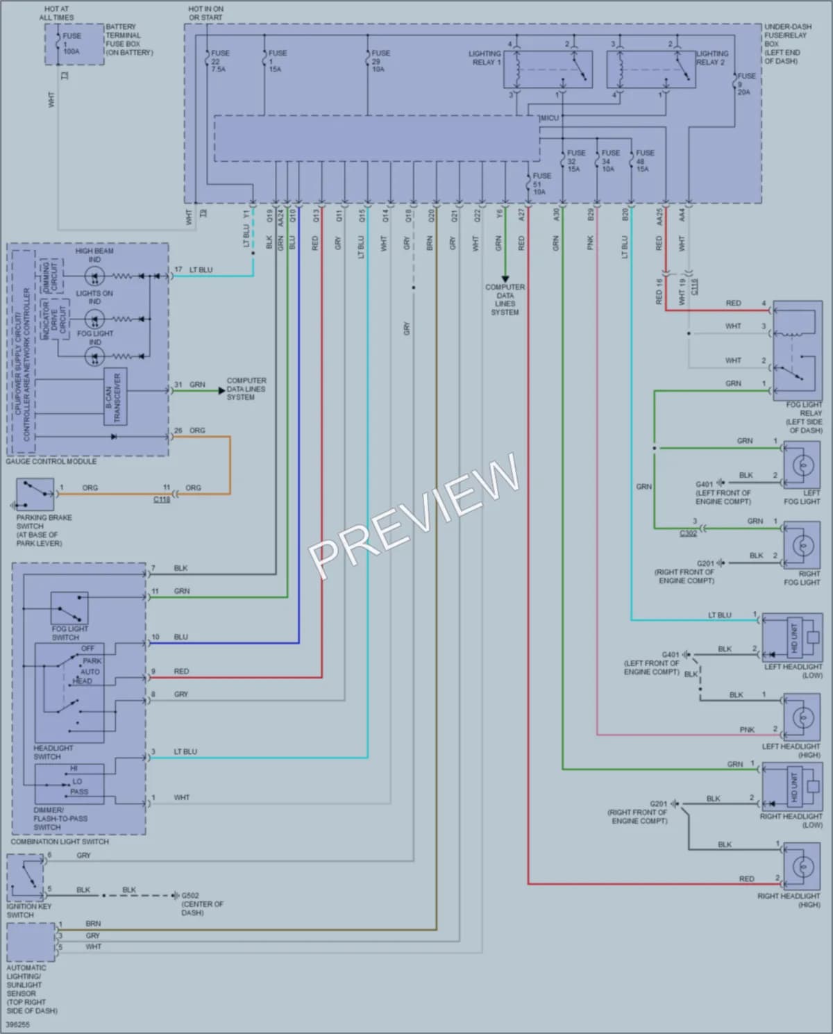 2015 Honda CRZ Headlights wiring diagram preview
