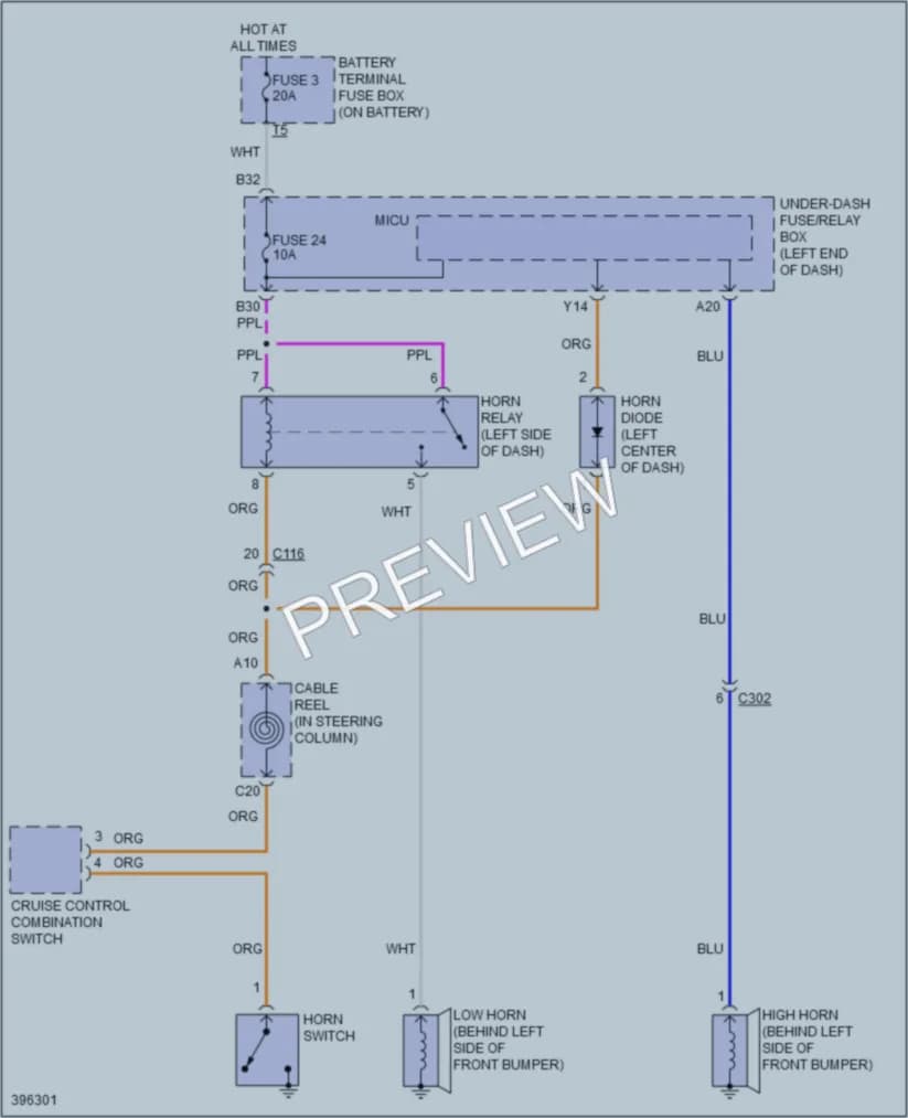 2015 Honda CRZ Horn wiring diagram preview