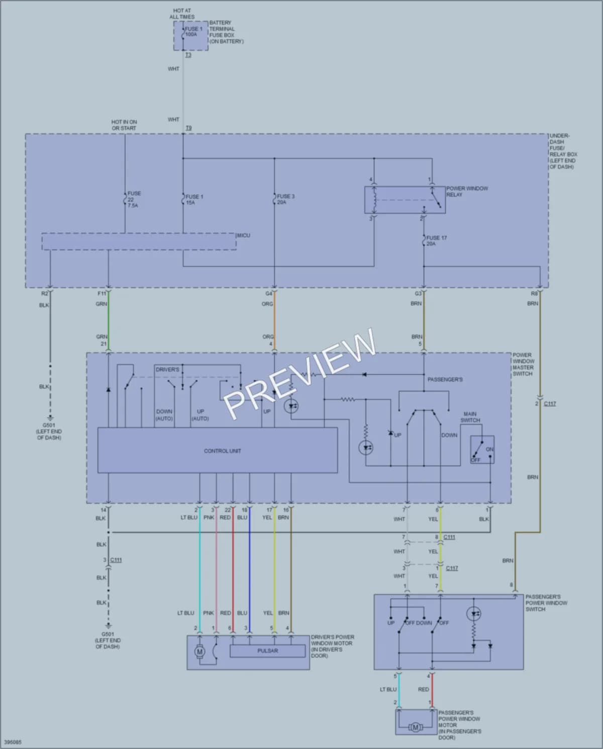 2015 Honda CRZ Power Windows wiring diagram preview