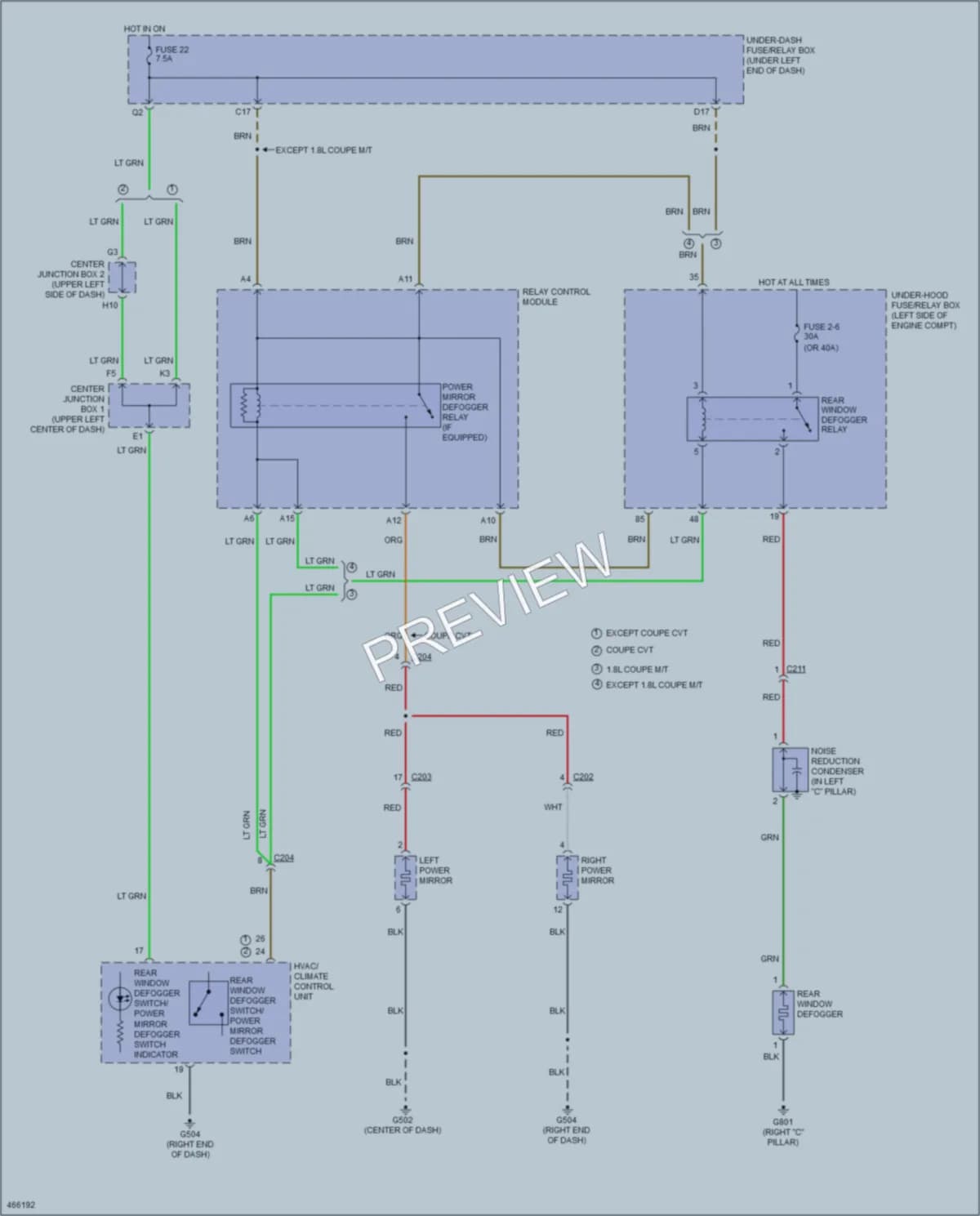 2015 Honda Civic Defoggers wiring diagram preview