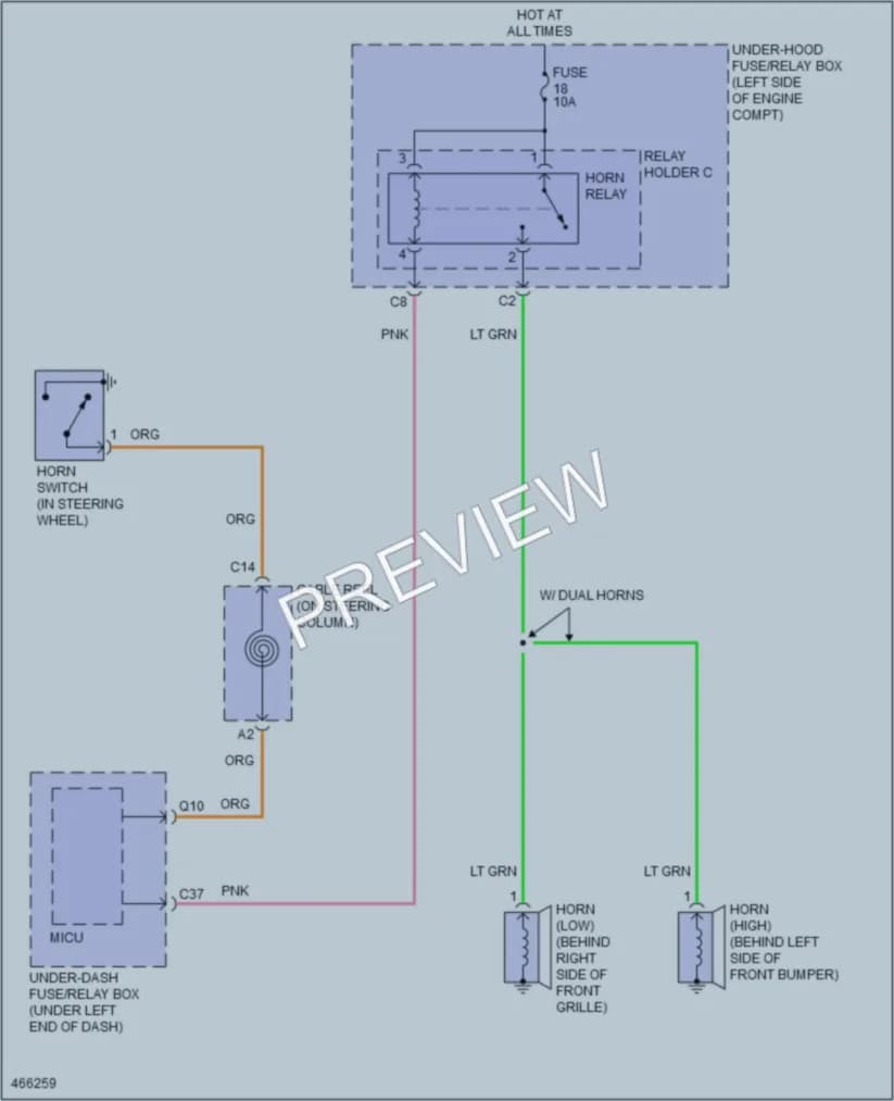 2015 Honda Civic Horn wiring diagram preview