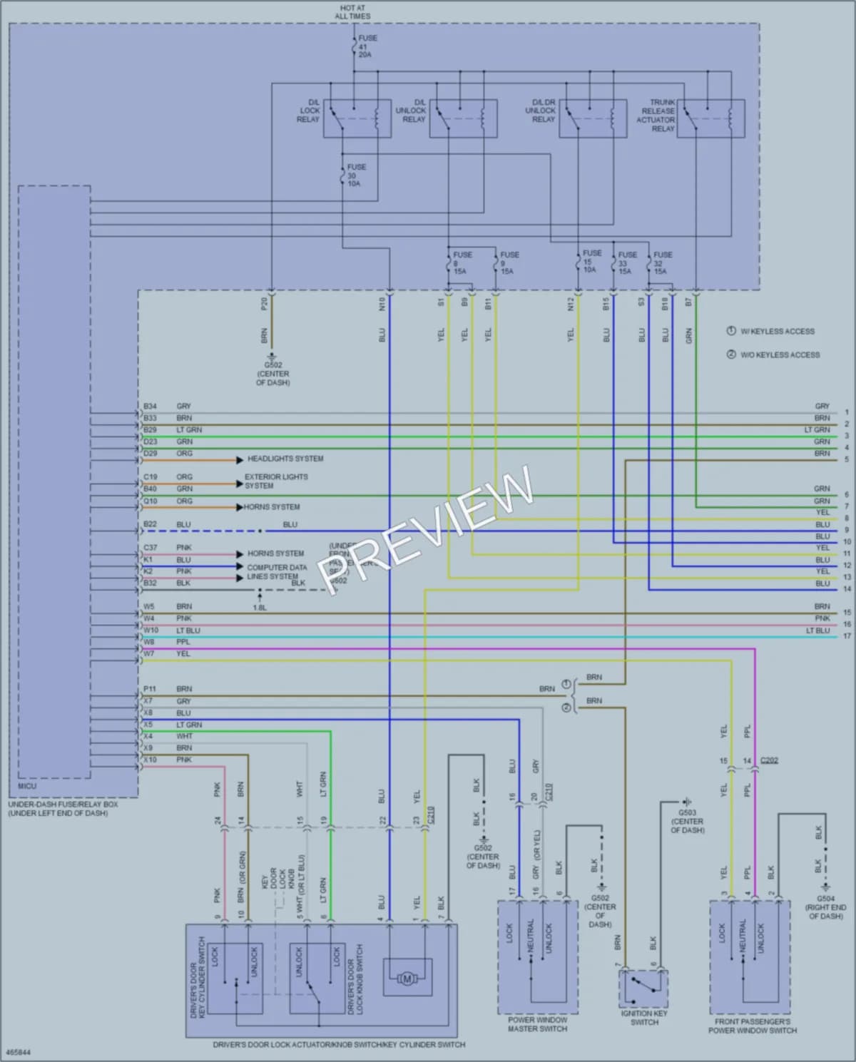 2015 Honda Civic Power Door Locks wiring diagram preview