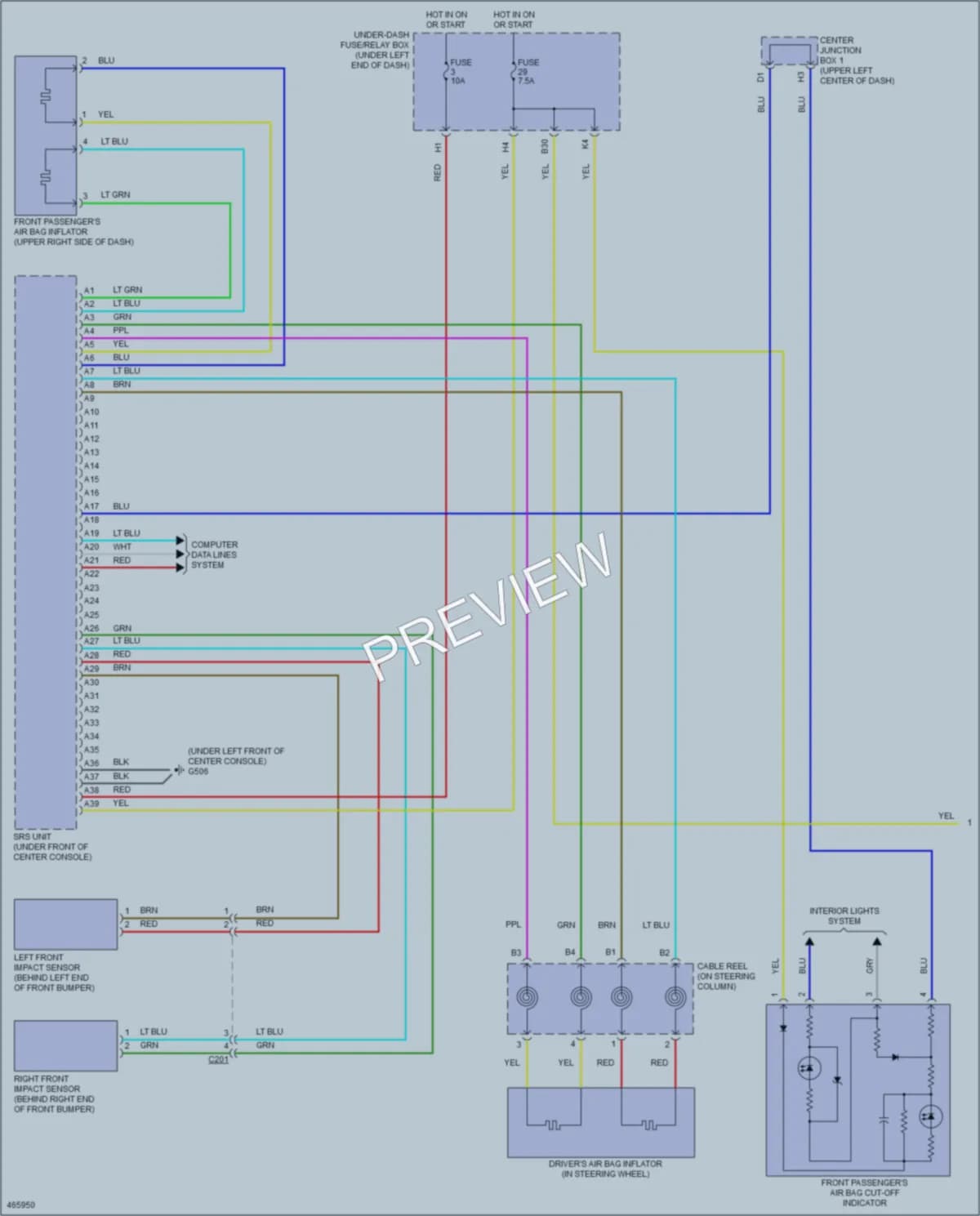 2015 Honda Civic Supplemental Restraints wiring diagram preview
