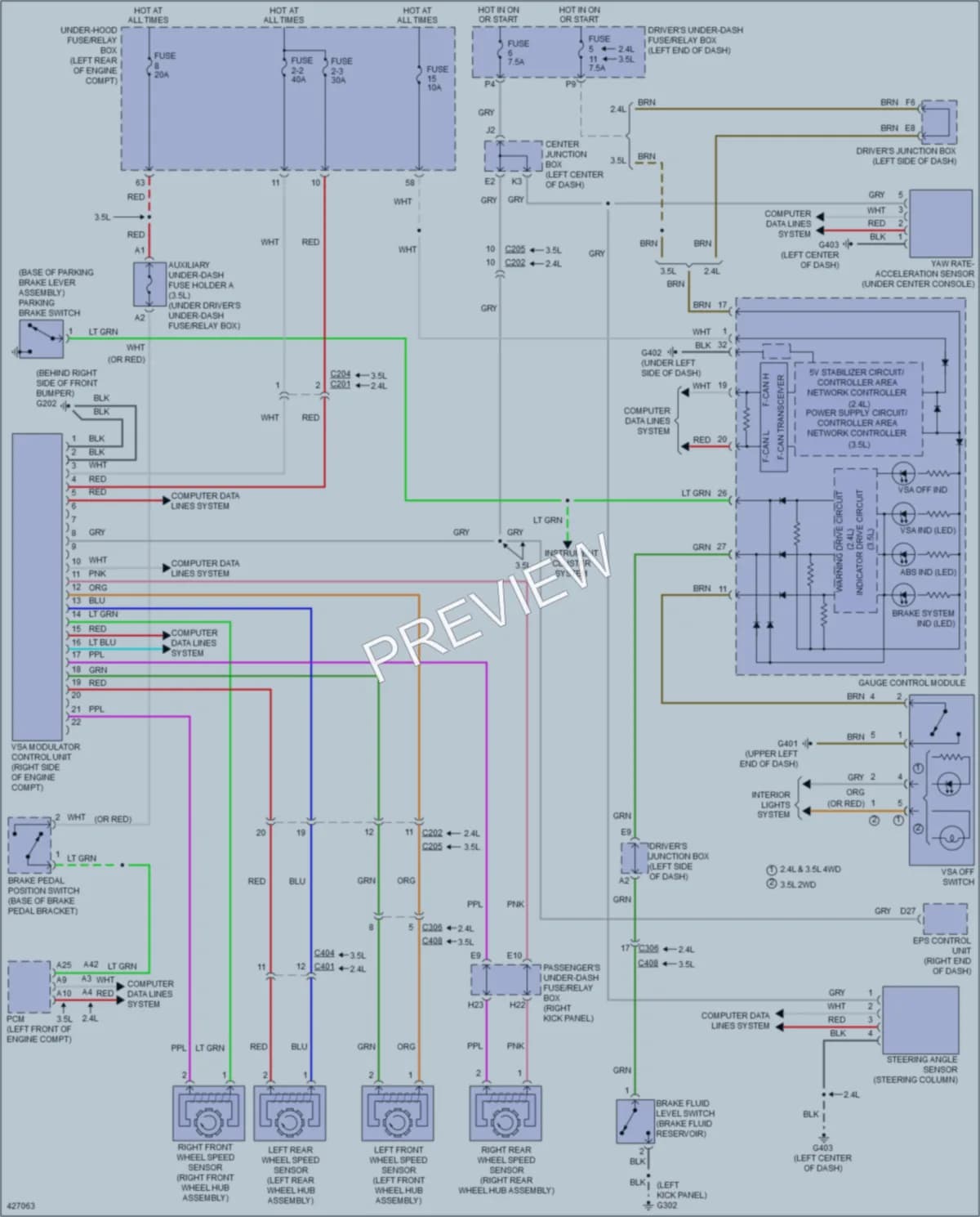 2015 Honda Crosstour Anti Lock Brakes wiring diagram preview