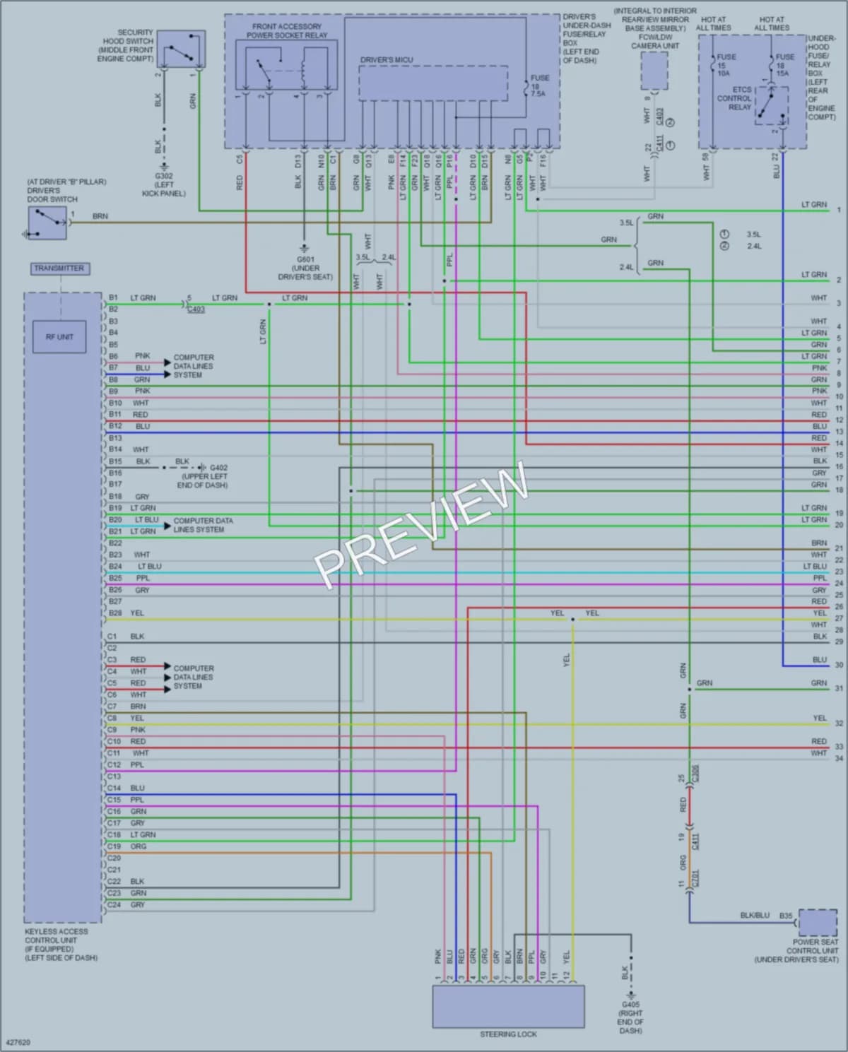 2015 Honda Crosstour Power Door Locks wiring diagram preview