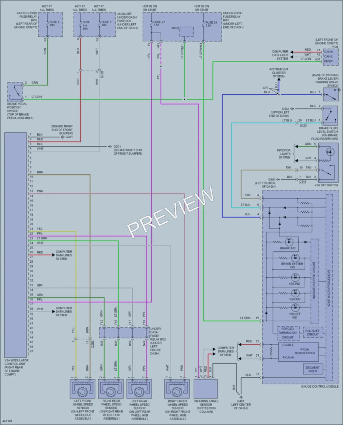 2015 Honda Fit Anti Lock Brakes wiring diagram preview