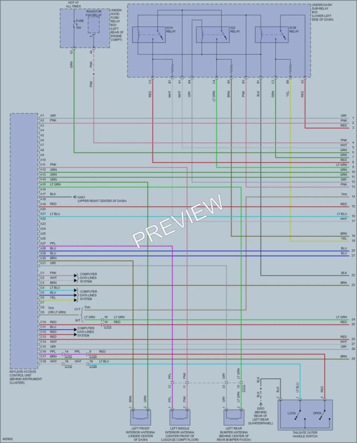 2015 Honda Fit Power Door Locks wiring diagram preview