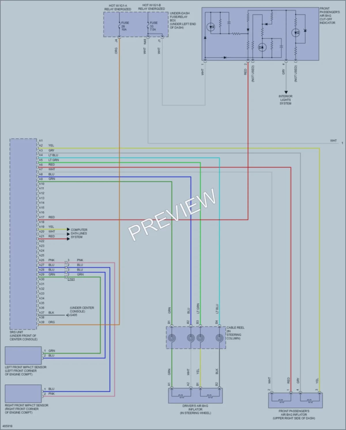2015 Honda Fit Supplemental Restraints wiring diagram preview
